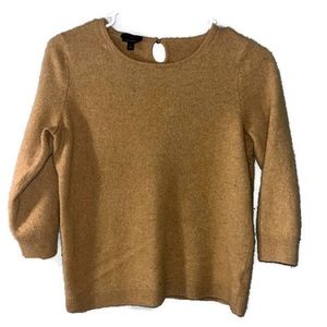 Talbots Pure Cashmere Sweater Tan 3/4 Sleeve Large but Fits small